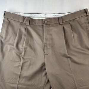 Oak Hill Dress Pants Mens 48x28 Brown Pleated Relaxed Fit Trousers Big & Tall